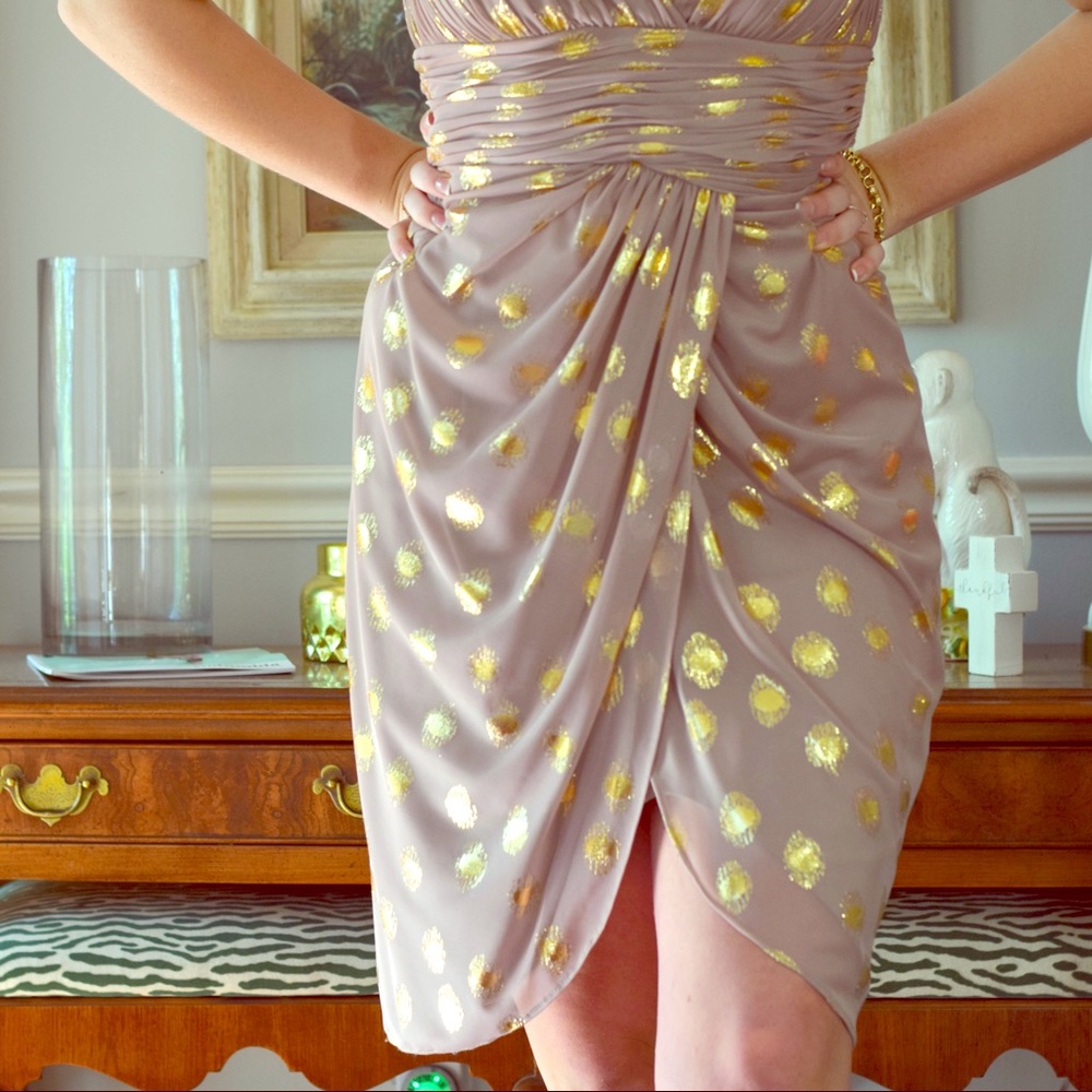 Adrianna Papell nude / taupe dress